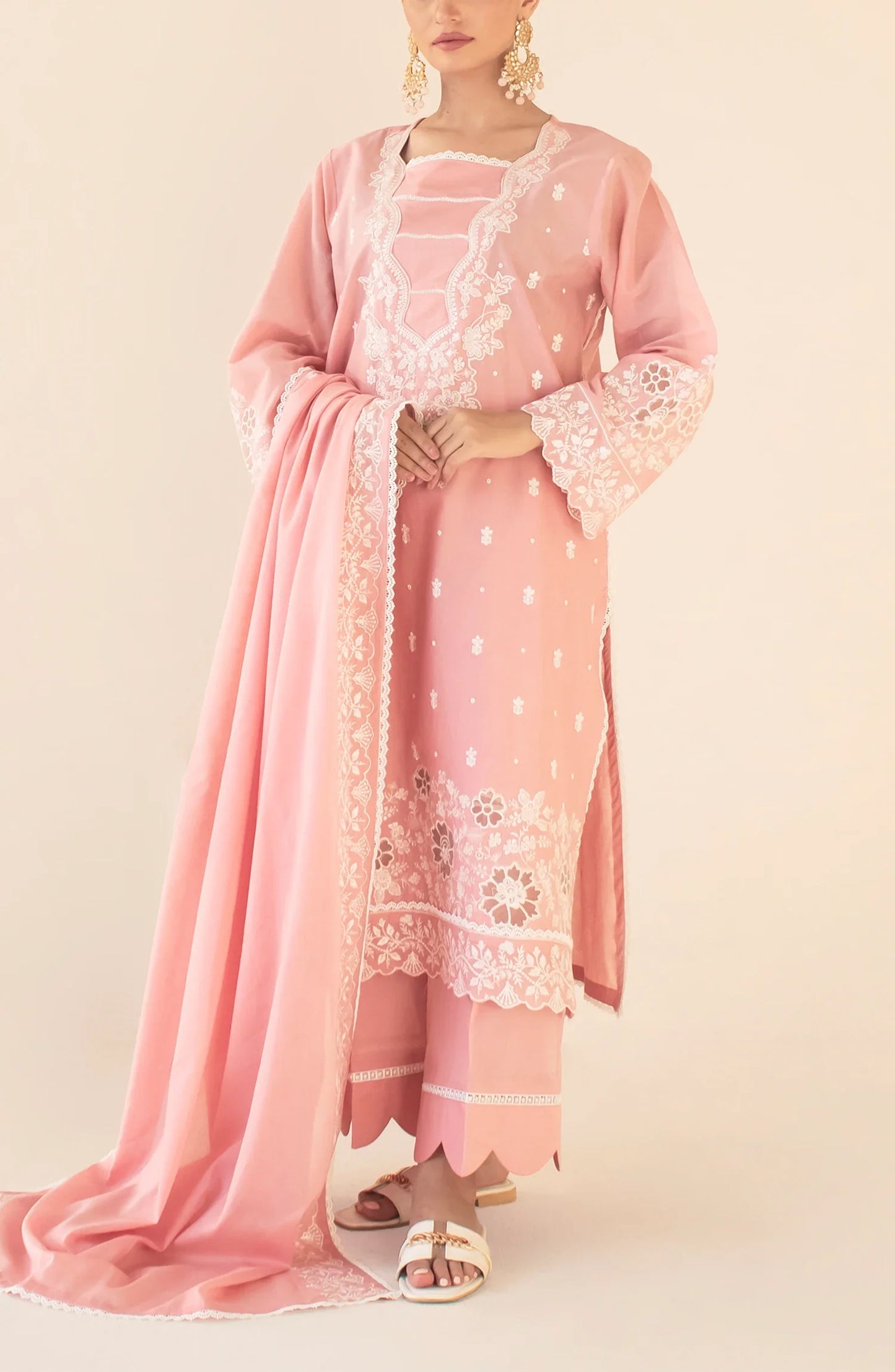 Unstitched Chikankari Shirt Dupatta & Pant - 3 Piece - WRFC25S-3004