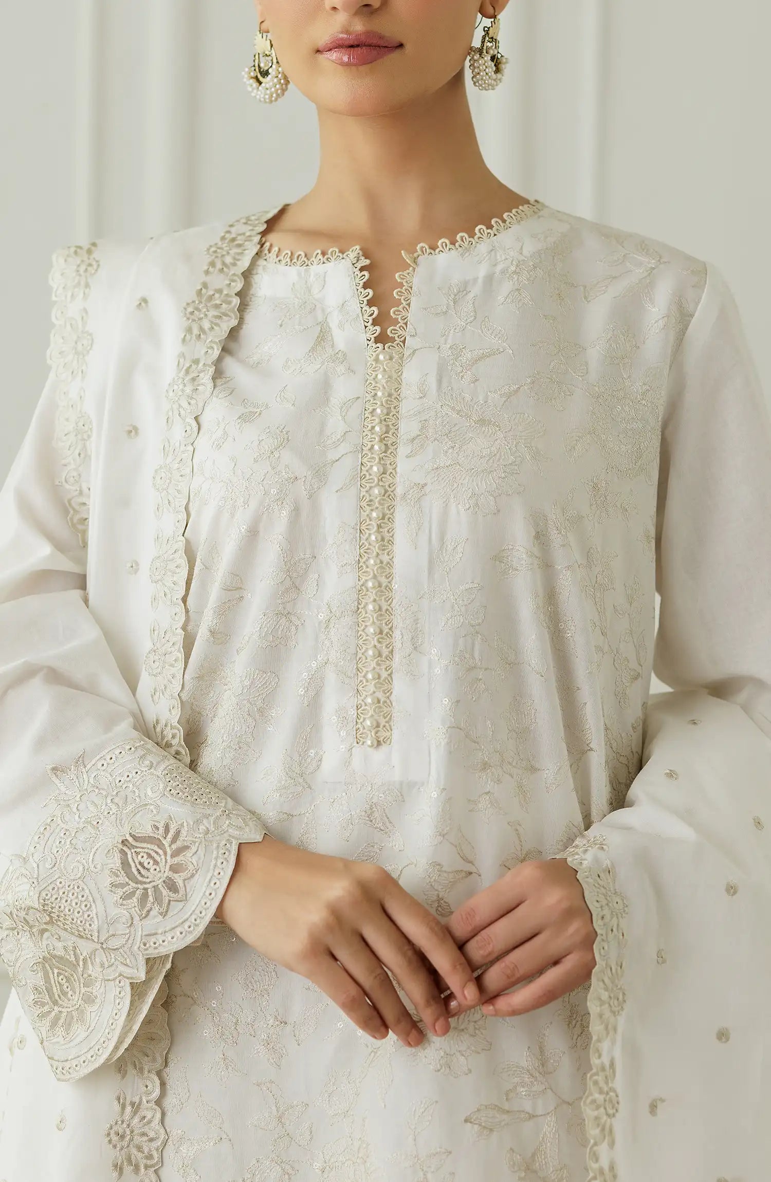 Unstitched Chikankari Shirt Dupatta & Pant - 3 Piece - WRFC25S-3007