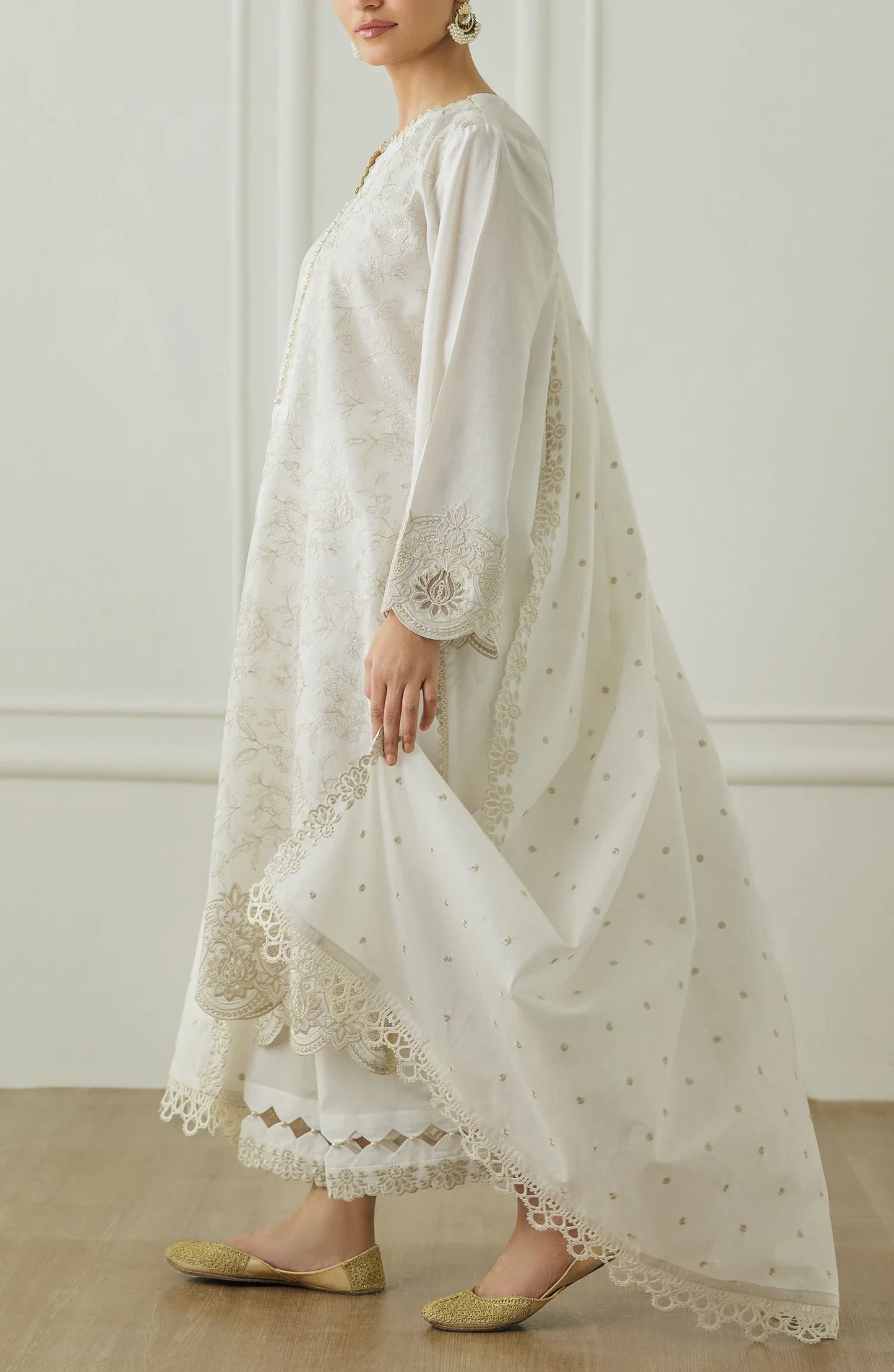 Unstitched Chikankari Shirt Dupatta & Pant - 3 Piece - WRFC25S-3007